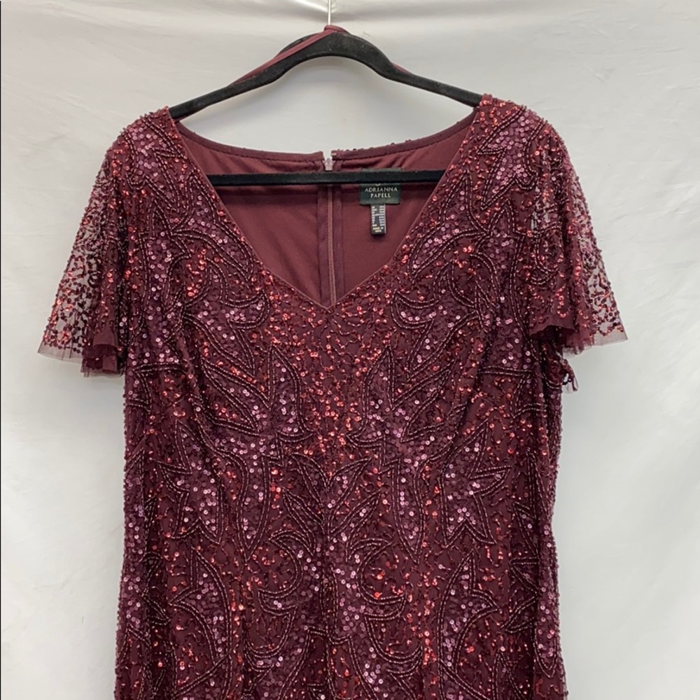 Adrianna-Papell beaded flutter sleeves Cocktail dress - Picture 4 of 10